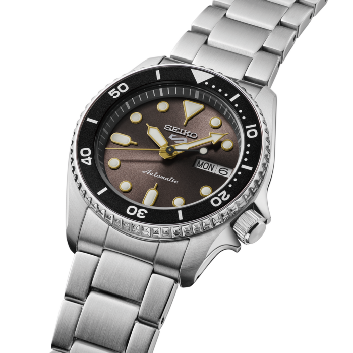 Seiko 5 Sports SKX Street Stonewash Black Dial Silver Steel Strap Watch for Men - SRPL79K1 - Image 2
